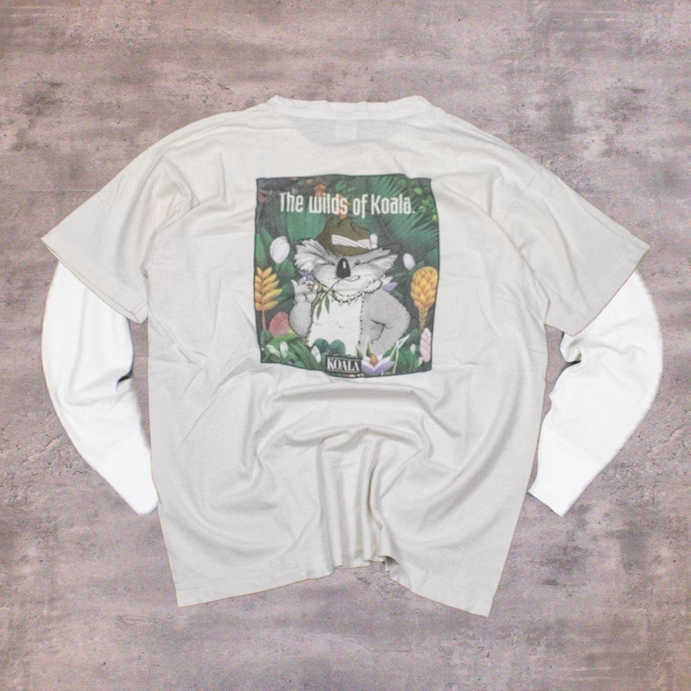 Vintage 90's Fruit Of The Loom Koala The Wild Of Koala Oversize Animal Tee